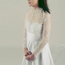 Load image into Gallery viewer, Long sleeve lace gown Ivory lace Grace Kelly Wedding Dress