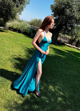 Load image into Gallery viewer, Scarface Replica Romantic Evening Satin Hand Applied Beads Dress