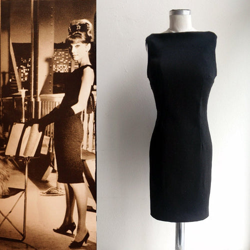 Audrey Hepburn Little Black DressLBD breakfast at tiffany 50s style Cocktail Dress Holly golightly black dressMother of Bride dress