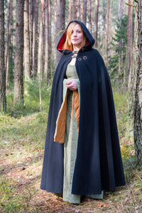Hooded cloak Medieval cloak Viking cloak Hooded cape Historical cloak Lined cloak Fantasy cloak Celtic cloak