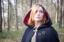 Load image into Gallery viewer, Hooded cloak Medieval cloak Viking cloak Hooded cape Historical cloak Lined cloak Fantasy cloak Celtic cloak
