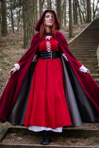 Hooded cloak with arm slits Medieval cloak Viking cloak Hooded cape Historical cloak Lined cloak Fantasy cloak Celtic cloak
