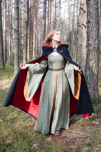 Hooded cloak Medieval cloak Viking cloak Hooded cape Historical cloak Lined cloak Fantasy cloak Celtic cloak