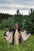 Load image into Gallery viewer, Hooded cloak Medieval cloak Viking cloak Hooded cape Historical cloak Lined cloak Fantasy cloak Celtic cloak