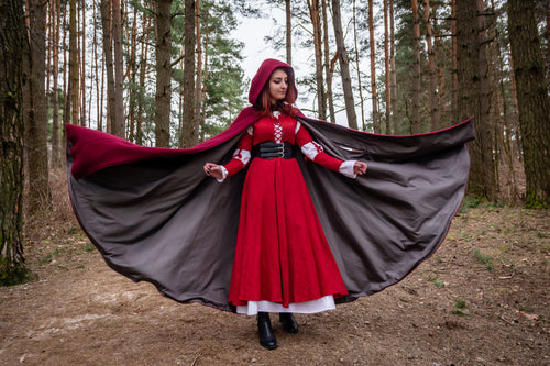 Hooded cloak with arm slits Medieval cloak Viking cloak Hooded cape Historical cloak Lined cloak Fantasy cloak Celtic cloak