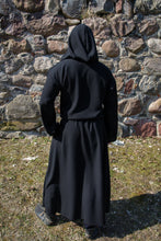 Load image into Gallery viewer, Hooded monk robe Medieval robe Cultist costume Priest habit Ritual clothing Grim Reaper costume Mage robe Wizard tunic Warlock dress