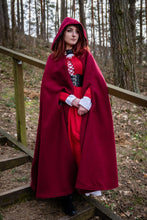 Load image into Gallery viewer, Hooded cloak with arm slits Medieval cloak Viking cloak Hooded cape Historical cloak Lined cloak Fantasy cloak Celtic cloak