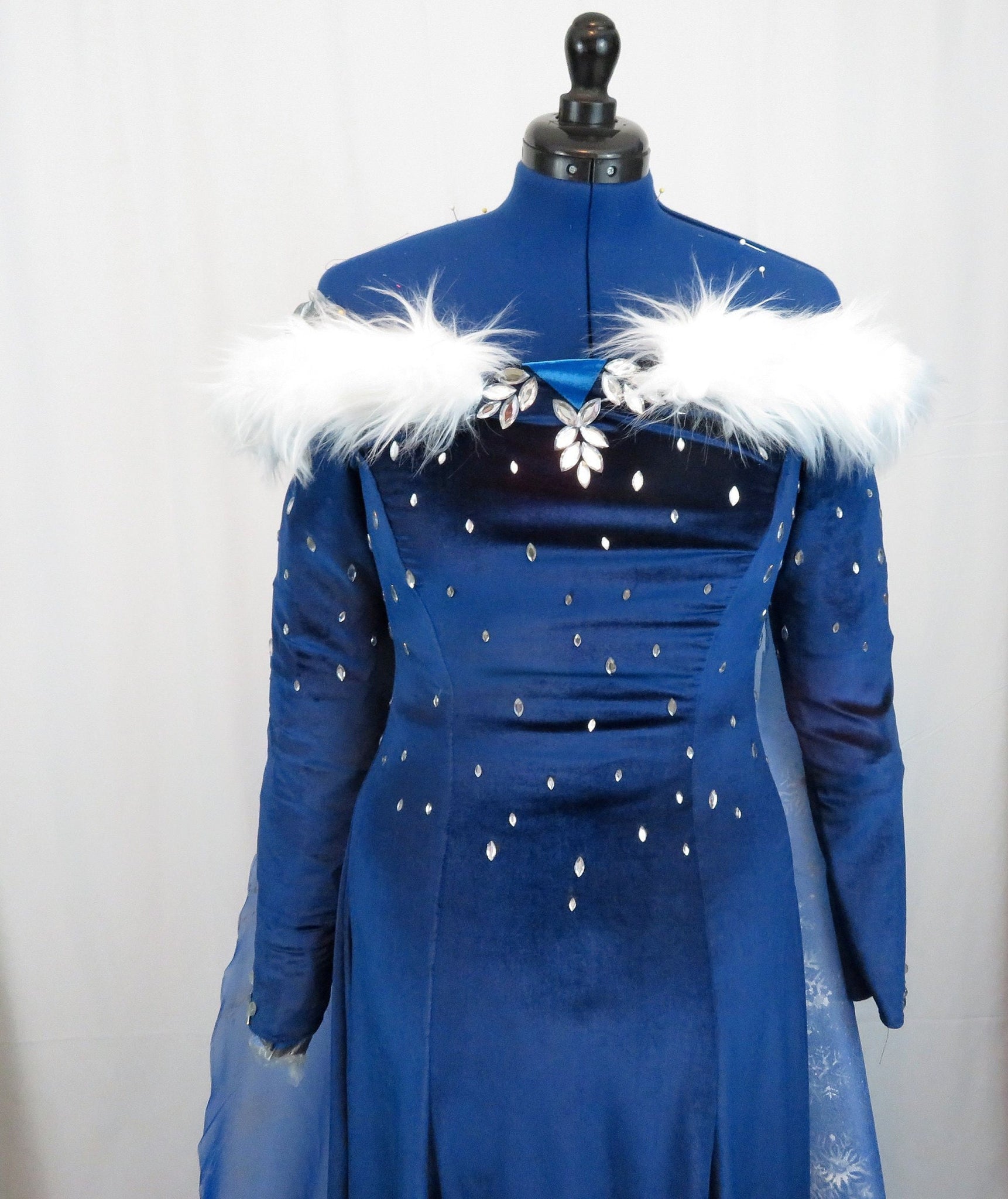 queen elsa blue dress Ice Snow Queen Inspired Frozen Christmas Holiday Winter Blue Dress Gow – MJcostume