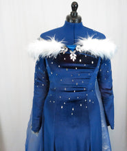 Load image into Gallery viewer, Ice Snow Queen Inspired Frozen Christmas Holiday Winter Blue Dress Gown Costume Cosplay Adult Size