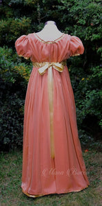 Empire gown ball Jane Austen peach blossom Regency dress