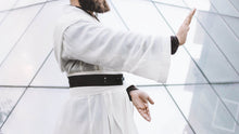 Load image into Gallery viewer, Jedi Cosplay hooded robe costume from Star Saga knight master rebels legion power of the force resistance alliance light side Order