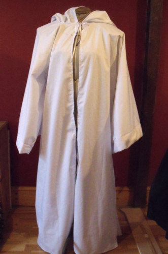 Jedi Robe In White Cotton Drill Larp Pagan Fantasy