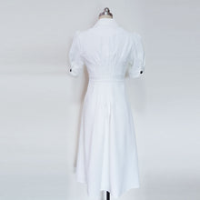 Load image into Gallery viewer, Midi shirtdress retro white dress