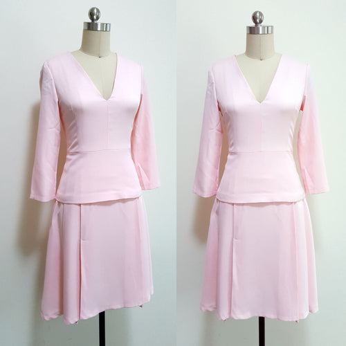 Deep V neckline Duchess of Cambridge pink dress