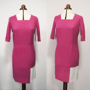 Magenta colorblock work shiftdress Kate Middleton dress