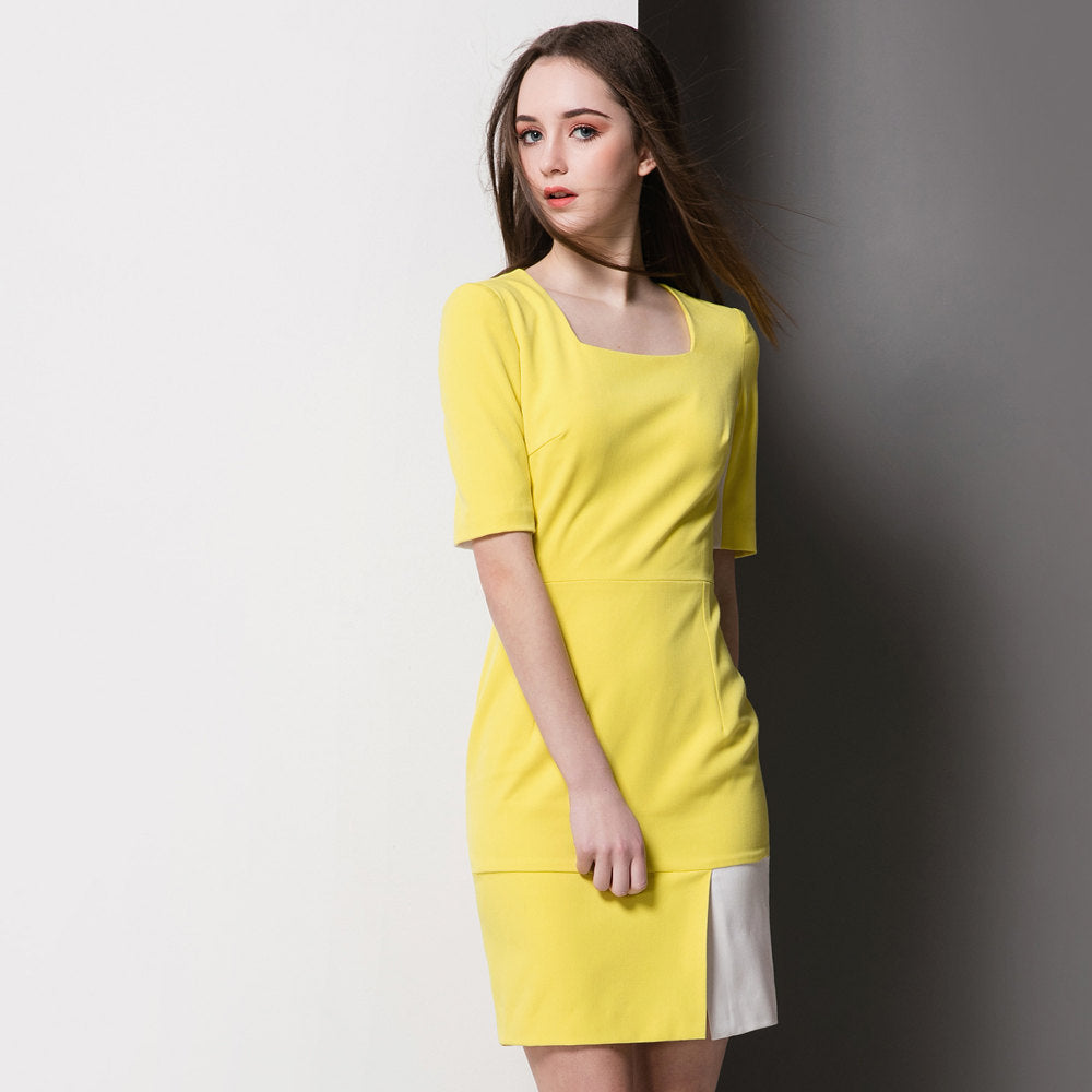 yellow kate middleton dress Duchess wimbledon Kate Middleton yellow colorblock dress – MJcostume