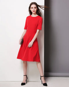 Swing Duchess of Cambridge Kate Middleton inspired red skater dress