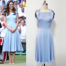 Load image into Gallery viewer, Duchess Cambridge wimbledon blue swing jordin light blue dress