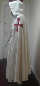 Knights Templar White cotton drill surcoat and lined cloak