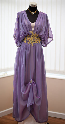 Downton Abbey dinner Titanic event Alternative purple lavender wedding dress