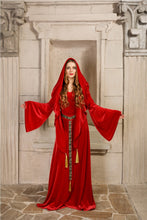 Load image into Gallery viewer, Lady Melisandre Elven dress A luxurious Game of Thrones reproduction made of bright red velvet