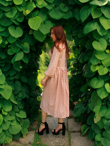 Long sleeve dress fashionable dress Polka dot dress Daily dress