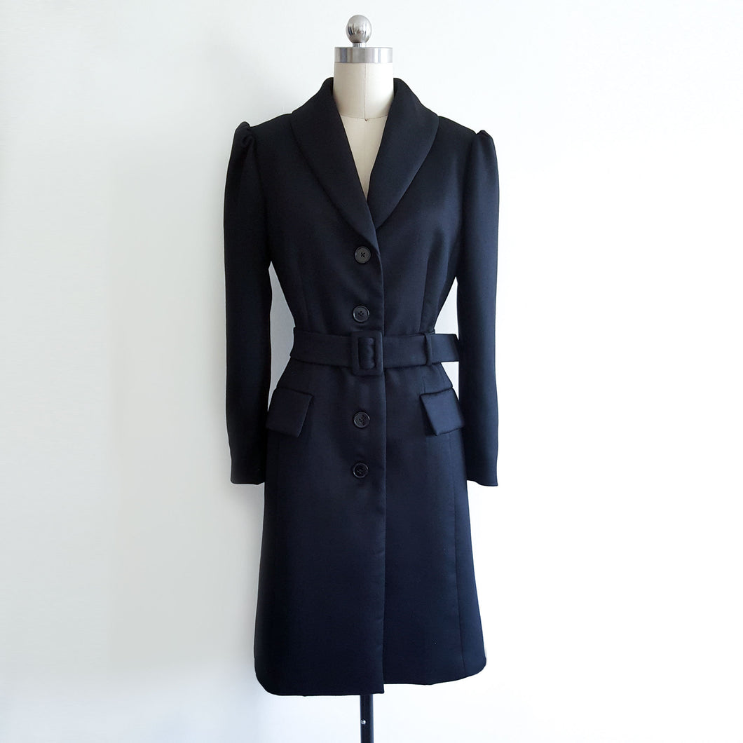 Cosplay Mary poppins black wool costume coat
