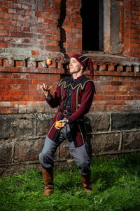 Medieval Jester Costume Evil Joker Outfit Fantasy Carnival clothing Jester LARP Skyrim Cicero Cosplay Medieval Clown