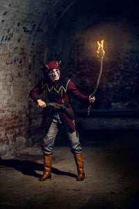 Medieval Jester Costume Evil Joker Outfit Fantasy Carnival clothing Jester LARP Skyrim Cicero Cosplay Medieval Clown
