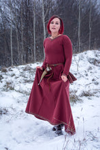 Load image into Gallery viewer, Medieval Long Dress Simple Viking Dress Historical Dress Warm Winter Dress Fantasy Dress Celtic Dress Medieval Woman Costume
