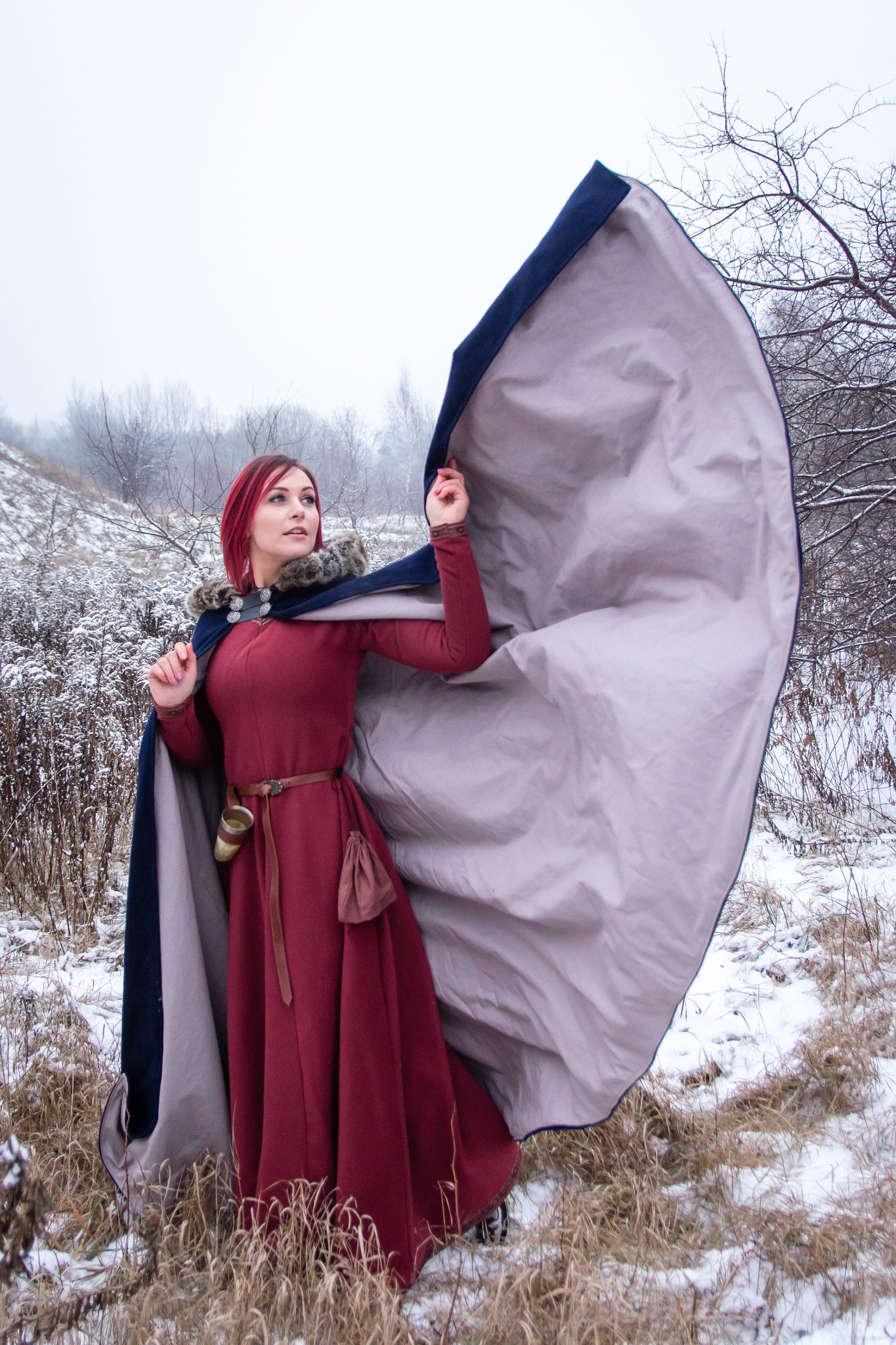 Medieval Long Dress Simple Viking Dress Historical Dress Warm Winter D –  MJcostume