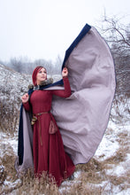 Load image into Gallery viewer, Medieval Long Dress Simple Viking Dress Historical Dress Warm Winter Dress Fantasy Dress Celtic Dress Medieval Woman Costume