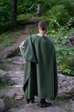 Load image into Gallery viewer, Medieval Viking Wool Cloak Hoodless Celtic Cape LARP Cosplay Historical Costume Accessory