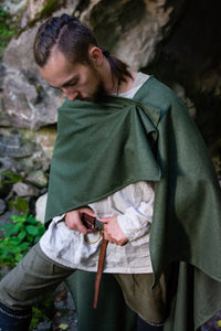 Medieval Viking Wool Cloak Hoodless Celtic Cape LARP Cosplay Historical Costume Accessory