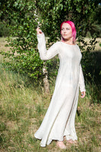 Load image into Gallery viewer, Medieval linen underdress Viking style dress Historical chemise Medieval linen shift Celtic nightgown Fantasy LARP dress