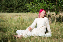 Load image into Gallery viewer, Medieval linen underdress Viking style dress Historical chemise Medieval linen shift Celtic nightgown Fantasy LARP dress