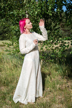 Load image into Gallery viewer, Medieval linen underdress Viking style dress Historical chemise Medieval linen shift Celtic nightgown Fantasy LARP dress