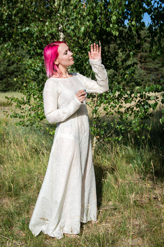 Medieval linen underdress Viking style dress Historical chemise Medieval linen shift Celtic nightgown Fantasy LARP dress
