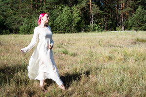 Medieval linen underdress Viking style dress Historical chemise Medieval linen shift Celtic nightgown Fantasy LARP dress