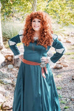 Load image into Gallery viewer, Merida Brave dress+brooch Princess Cosplay costume