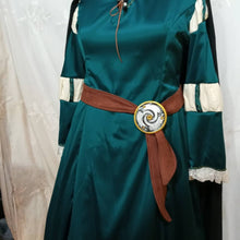 Load image into Gallery viewer, Merida Brave dress+brooch Princess Cosplay costume