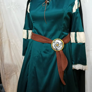 Merida Brave dress+brooch Princess Cosplay costume