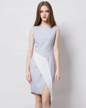 Load image into Gallery viewer, Wrap dress elegant Geometric dress Modern dress asymmetrical dress
