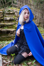 Load image into Gallery viewer, Mystical Hooded Cloak Elven Cape Fantasy Medieval Attire Wizard LARP Garb Cosplay Costume Renaissance Fair Wear