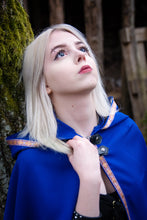Load image into Gallery viewer, Mystical Hooded Cloak Elven Cape Fantasy Medieval Attire Wizard LARP Garb Cosplay Costume Renaissance Fair Wear