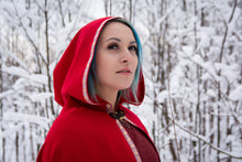 Load image into Gallery viewer, Mystical Hooded Cloak Elven Cape Fantasy Medieval Attire Wizard LARP Garb Cosplay Costume Renaissance Fair Wear