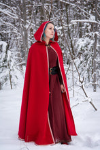 Load image into Gallery viewer, Mystical Hooded Cloak Elven Cape Fantasy Medieval Attire Wizard LARP Garb Cosplay Costume Renaissance Fair Wear