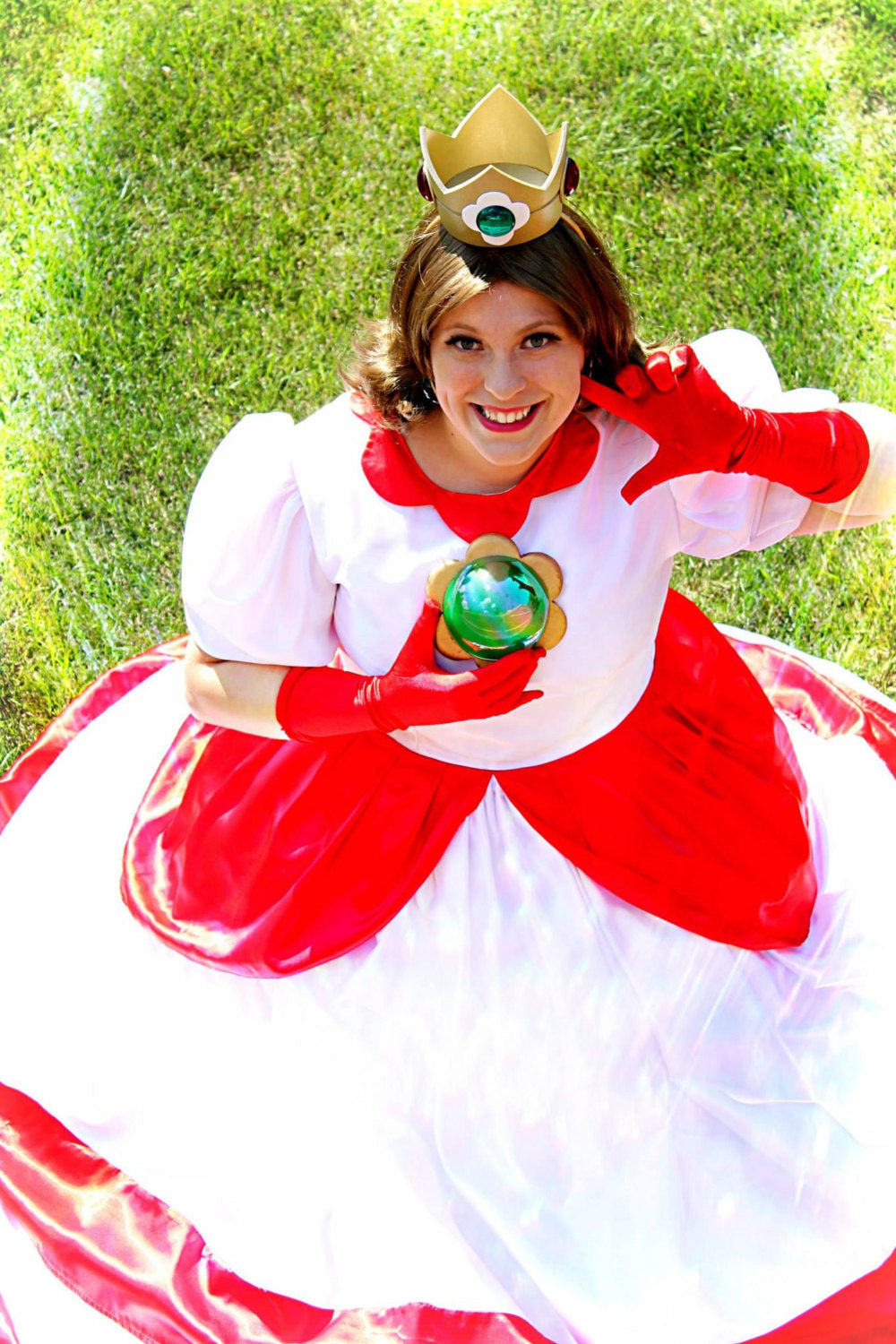 princess daisy cosplay dress Princess Dress and Crown with Crinoline - Daisy Cosplay Costume
