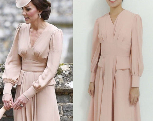 Pippa middleton wedding blush bridesmaid Nude pink dress