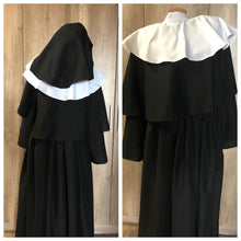 Load image into Gallery viewer, Nun costume Valak Nun Head Piece Medieval nun Horror movie Halloween costume Black Gothic Nun&#39;s costume Historic Renaissance Saint costume
